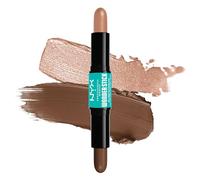 NYX Professional Makeup Highlight and Contour Stick, Double End, Definition and Shine, Modular and Vegan, Wonder Stick, Medium