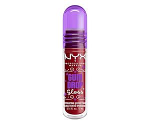 NYX Professional Makeup Holiday Gum Drop Gloss, 12-Hour Hydrating Glossy Lip Stain for Bold Juicy Color, Infused with Coconut Water & B12, Lightweight, Shade: 25 Cranberry Splash