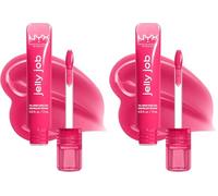 NYX Professional Makeup Jelly Job Peptide Lip Gloss, High-Shine Glassy Finish, Volumizing Peptide Complex & Cherry Oil, 16 Shimmer & Pure-Shine Shades, Shade: Juicy Jelly (Pack of 2)