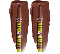 NYX Professional Makeup Lip Balm, A Hint of Colour, Infused with Oils for Long Lasting Hydration, Lightweight & Vegan Formula, Fat Oil Slick Click, Trending Topic (Pack of 2)