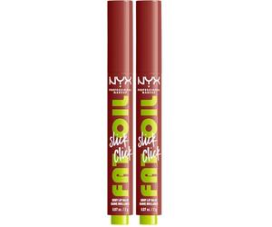 NYX Professional Makeup Lip Balm, A Hint of Colour, Infused with Oils for Long Lasting Hydration, Lightweight & Vegan Formula, Fat Oil Slick Click,Going Viral (Pack of 2)
