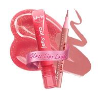 NYX Professional Makeup Lip Bundle, Jelly Job Peptide Infused Gloss in Kiss'd + NYX Professional Makeup Lip Lingerie Lip Liner Stain Seamless All Day Stain Waterproof in Cuff Me
