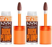 NYX Professional Makeup Lip Plumping Gloss, Intense Colour and High Pigmentation, With Extreme High Shine Finish, Infused with Spicy Ginger, Vegan Formula, Duck Plump, Twice The Spice (Pack of 2)