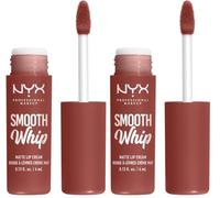 NYX Professional Makeup Liquid Lipstick, Matte Lip Cream, Ultra-Vibrant Shades, With Shea & Cocoa Butter, Smooth Whip, Vibrant Lip Smoothers Shade: Latte Foam (Pack of 2)