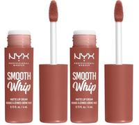 NYX Professional Makeup Liquid Lipstick, Matte Lip Cream, Ultra-Vibrant Shades, With Shea & Cocoa Butter, Smooth Whip, Shade: Teddy Fluff (Pack of 2)