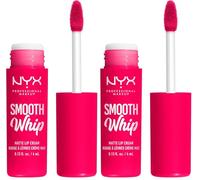 NYX Professional Makeup Liquid Lipstick, Matte Lip Cream, Ultra-Vibrant Shades, With Shea & Cocoa Butter, Smooth Whip, Shade: Pillow Fight (Pack of 2)