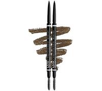 NYX Professional Makeup Micro Brow Pencil, Dual Ended with Mechanical Brow Pencil and Spoolie Brush, Pack of 2, Shade: Ash Brown