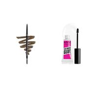 Nyx Professional Makeup Micro Brow PenCil, Shade Ash Brown & The Brow Glue Instant Brow Styler Clear Bundle