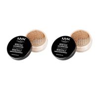 NYX Professional Makeup Mineral Finishing Powder, Loose Format, Matte Finish, Oil Absorbing, Vegan Formula, Shade: Medium/Dark (Pack of 2)