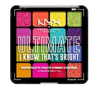 NYX Professional Makeup Ultimate Shadow Palette, 16 Vibrant True-To-Pan Eyeshadow Shades, Metallics, Shimmers, Colours and Nudes in Pressed Pigments, Vegan, I Know That's Bright, 0.8 g