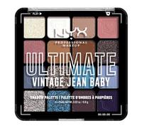 NYX Professional Makeup Ultimate Shadow Palette, 16 Vibrant True-To-Pan Eyeshadow Shades, Metallics, Shimmers, Colours and Nudes in Pressed Pigments, Vegan, Vintage Jean Baby, 0.8 g