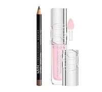 NYX Slim Lip Liner Pencil Espresso & L'Oreal Paris Plump Ambition Lip Oil PH Cristal Ice Duo