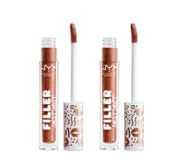 NYX Womens 2 x Professional Makeup Filler Instinct Plumping Lipgloss 2.5ml - 04 Cheap Fills - One Size