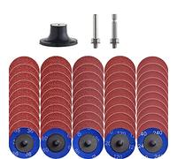 NYXCL 50Pcs Mixup Twist on Quick Change Discs Set, 2 inch A/O Sanding Discs with 1/4" Holder, for Die Grinder Surface Prep Strip Grind Polish Finish Burr Rust Paint Removal，Surface Conditioning Discs