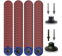 NYXCL 80Pcs Mixup quick change discs set, 2 inch A/O Sanding Discs with 1/4" Holder, for Die Grinder Surface Prep Strip Grind Polish Finish Burr Rust Paint Removal, Surface Conditioning Discs