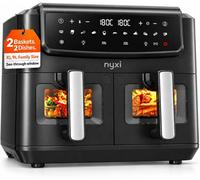 Nyxi Air Fryer 9L Dual Basket, 2 X 4.5L With Visual Windows And Digital Control