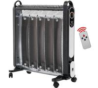 Nyxi Electric 2000W Mica Oil Free Panel Heater with Remote Control, 2 Heat Settings (1200w, 2000w), 24-Hour Timer, Thermostat, Overheat Protection, Portable for Home & Office (Black, Model: 3836)