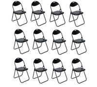 Nyxi Folding Chair Faux Leather Padded Black - Pack Of 12