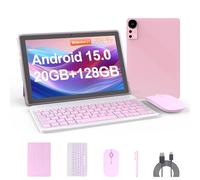 Nyxolaria Android 15 Tablet,10 inch Tablets, 20GB128GB ROM, 6000mAh Battery, 2+8MP Dual Camera 10.1" IPS HD Touch Screen Tab. (Pink)