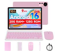Nyxolaria Android 15 Tablet,10 inch Tablets, 20GB128GB ROM, 6000mAh Battery, 2+8MP Dual Camera 10.1" IPS HD Touch Screen Tab. (Pink)
