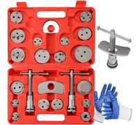 NYXOVA 24pcs Brake Caliper Tool, Heavy Duty Disc Brake Caliper Tool Set, Wind Back Kit for Brake Pad Replacement, Master Disc Brake Caliper Tool Kit Fits Most American, European Makes/Models (Red)