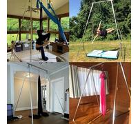 NYZAL Heavy-Duty Steel Hammock Stand,Portable Aerial Yoga Hanger Aerial Acrobatic Dance Stands A-frame Suspension Frame(With dance ring)