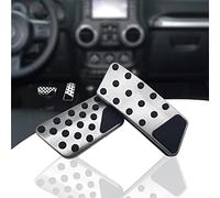 NYZAUTO Compatible with Non-Slip Foot Pedal Pads Jeep Wrangler 2007-2018 JK JKU ,AT No Drilling Aluminum Brake and Accelerator Pedal Covers