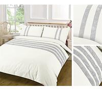 NZ Dia Diamante Engraved Luxurious 100% Egyptian Cotton Duvet Cover Sets Quilt Cover Sets Bedding Sets (Cream, King)