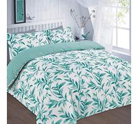 NZ Ellie Floral Pattern Luxurious Modern Stylish Duvet Cover Sets Reversible Bedding Sets (Teal, King)