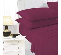 NZ Night Zone Easy Care Polycotton Valance Sheet, Wine, Double