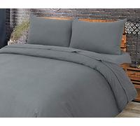 NZ Plain Flannelette 100% Natural Brushed Cotton Luxurious Thermal Super Soft Cosy Warm Fitted Sheet (Single Fitted Sheet, Grey)