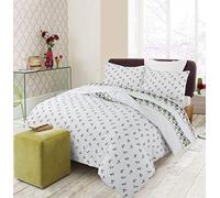 NZ Rose Bud Floral Pattern Luxurious Flannelette 100% Natural Brushed Cotton Thermal Duvet Cover Sets Reversible Bedding Sets (Lilac, Single)