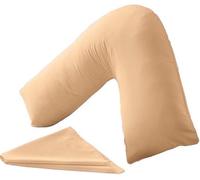NZ V Pillow Orthopaedic-Luxury V Shaped Pillow Nursing, Pregnency, Back Support With Free Pillow Case (Latte)