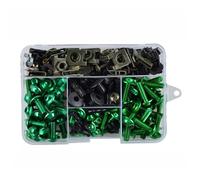 NZBHXAD Screw For Moto For Ninja For ZX6R ZX7R ZX9R ZX10R ZX10RR ZX12R ZX14R 195PCS Motorcycle Washers Nuts Screws Assortment Replacement(Green)