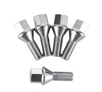NZBZMBTTVF 17mm Hex Cone Seat Wheel Lug Bolt Shank Length 28mm/35mm/40mm/45mm M14x1.5,M14x1.25 Bolts Sliver Lug bolt nut(Shank 45mm 10pcs,M14x1.5)