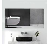 NZBZTUKUWP 50x70cm Rectangular Wall-mounted Bathroom Mirror With Aluminium Frame, Suitable For Both Horizontal And Vertical Mounting, High-definition And Shatterproof(Silver,60 * 80cm)