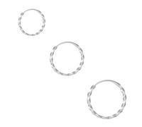 NZDLM Nose Rings Cartilage Hoop Earrings Body Piercing Adjustable Round Sterling Silver Jewelry for Women Men