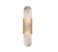 NZDY 2-Lights Postmodern Creative Marble Wall Lantern Personality Simple G4 Base Wall Lamp Hardware Lampbody Fixture Wall Sconce Living Room Bedside Bedroom Study Room Wall Lighting,Gold,Height 50Cm