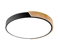 NZDY 30Cm Ultra-Thin Led Ceiling Light,18W Black Wood Ceiling Lamp 1300-1500Lm,Round Flush Mount Acrylic Close to Ceiling for Bedroom Hallway Dining Room,Cold White,30Cm