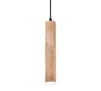 NZDY Aluminum Long Tube Pendant Lights Square Pipe Hanging Ceiling Lamp European Modern Wood Color Metal Led Suspension Lamp Decoration Living Room Study Light Drop Light,3000K,Height 30Cm