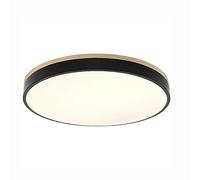 NZDY Black Round Led Ceiling Light Ultra-Thin,50Cm 36W Flush Mount Close to Ceiling 2700-3000Lm,Nordic Modern Ceiling Lamp,Wood Light Fixtures for Bedroom Hallway,Warm White,40Cm