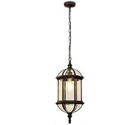 NZDY Bracket Light Waterproof Garden Ceiling Hanging Lamp E27 Aluminum Glass Hight Antique Village Metal Cage Outdoor Pendant Light Adjustable Chandelier Lighting for Patio Garden Porch Balcony Stai