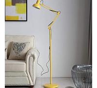 NZDY Industrial Floor Lamp Living Rooms Bedrooms Light Standing Lighting Adjustable Head Indoor Pole Lamp Rustic Farmhouse Reading Lamp E27 Socket Adjustable Swing Arm Study Lamp,Yellow