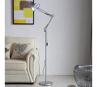 NZDY Industrial Floor Lamp Living Rooms Bedrooms Light Standing Lighting Adjustable Head Indoor Pole Lamp Rustic Farmhouse Reading Lamp E27 Socket Adjustable Swing Arm Study Lamp,Gray