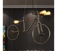 NZDY Industrial Vintage Chandelier Fitting 3-Lights Bicycle Pendant Lighting Fixture Retro Hanging Ceiling Hanging Lamp Steampunk Water Pipe Pendant Lights Wrought Iron Living Room Dining Room Lamp