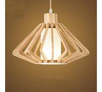 NZDY Japanese Little Pendant Lamp Creative Hollow Design Wooden Hanging Light 1M Height Adjustable E27 Single Head Ceiling Chandelier Bedroom Lighting Pendant Lights