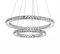 NZDY Modern Crystal Chandelier Lighting Dining Room Living Room Chandelier Adjustable Pendant Lighting Fixture Ceiling Light Fixture Led Light Fixtures,Tricolor Light,40+60cm