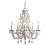 NZDY Modern French Crystal Chandelier Farmhouse Pendant Lighting Rustic Ceiling Light Fixture for Dining Room Living Room Bathroom Bedroom Foyer,Retro,5 Lights