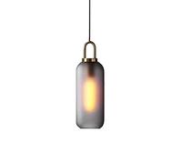 NZDY Retro Cylindrical Shape Mini Decorative Pendant Lighting, Clear Frosted Clear Glass Lampshade Chandelier, Adjustable Hanging Wire Industrial Style Hanging Lamp, E27 Bulb Base Droplight,B,s