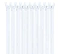Nzexlyva 10 Pcs Zips for Sewing, White Nylon Coil Zipper by The Yards, Closed-Ended Nylon Invisible Zippers and Sliders for Skirts Cushions Pillows Clothes DIY Craft Tailor Dressmaking